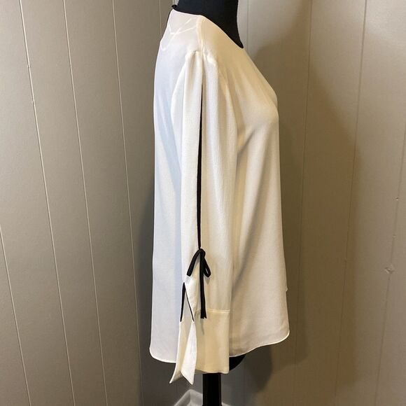 Vince Camuto Extra Small Longsleeve Blouse Slit Sleeves Drawstring Sheet Lining - Picture 2 of 6
